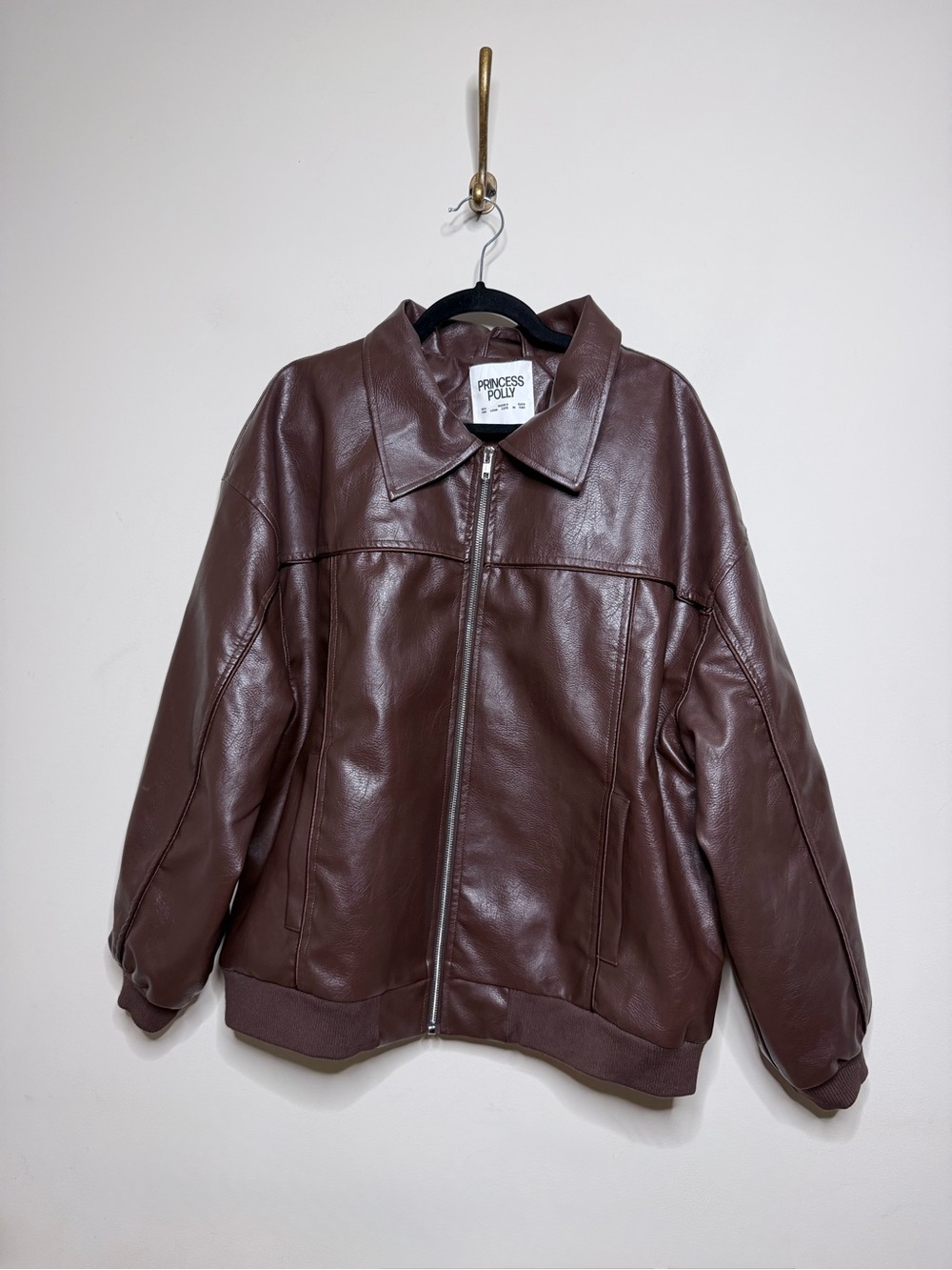 Princess Polly Goldsmith Faux Leather Bomber Jacket in
Brown - Picture 5 of 7